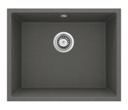 GraniteMy Universal Granit Szary, ciemny Zlew 50x40 cm Montaż nawierzchniowy, podtynkowy i płaski z korkiem ze stali nierdzewnej 1208970744