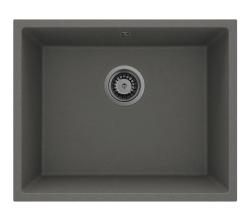 GraniteMy Universal Granit Szary, ciemny Zlew 50x40 cm Montaż powierzchniowy, podtynkowy i płaski z metalową zatyczką Gun metal 1208970754