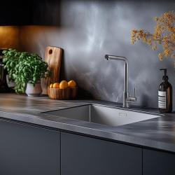 Pure.Sink Prestige Zestaw kombinacyjny ze stali nierdzewnej 50x40 cm z kranem kuchennym ze stali nierdzewnej 1208970762