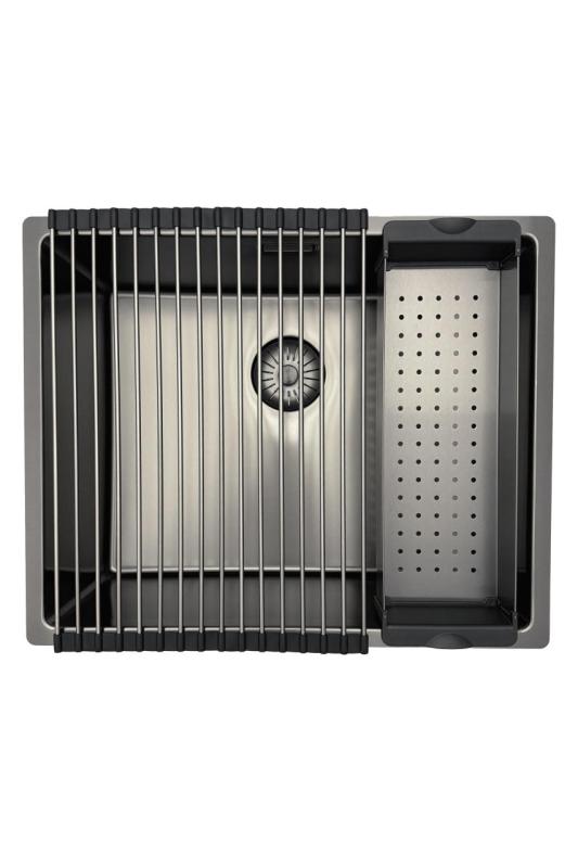 Pure.Sink Prestige Zestaw kombinacyjny Gun metal zlew 50x40 cm z Gun metal kranem kuchennym 1208970763