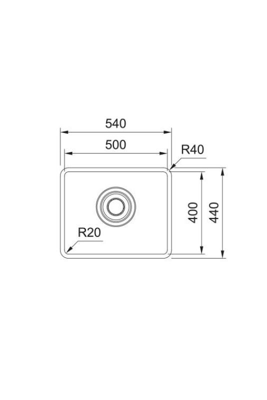 Franke Maris Quiet MQX 110.50 RVS Zlewozmywak 50x40 cm Podbudowa 122.0694.477