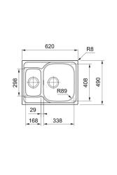 Franke Spark SKX 660 1,5 RVS Zlew odwracalny Montaż powierzchniowy 62x49cm 101.0714.455