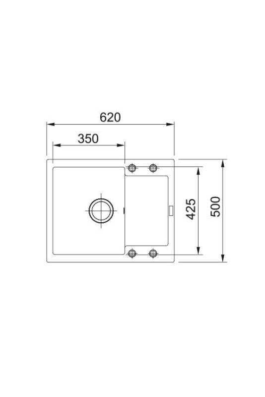 Franke Maris MRG 611-62 Fragranite Matowy Czarny Zlew 62 x 50 cm Montaż z Sekcją Odpływową 114.0628.964
