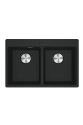 Franke Maris MRG 620 TL Fragranite Matowy Czarny Podwójny Zlew 76 x 50 cm Montaż z otworem na kran 114.0668.738