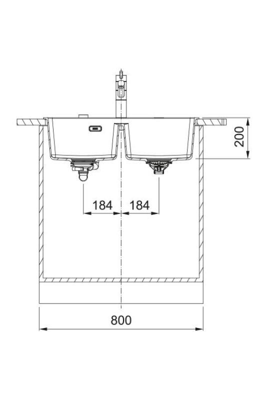 Franke Maris MRG 620 TL Fragranite Matowy Czarny Podwójny Zlew 76 x 50 cm Montaż z otworem na kran 114.0668.738