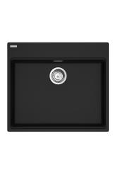 Franke Maris MRG 610-60 Care Fragranite Mat Czarny płytki zlew dla osób niepełnosprawnych 635 x 559 mm Montaż z otworem na kran 114.0729.484