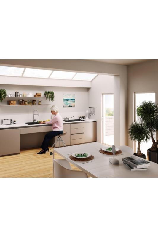 Franke Maris MRG 610-60 Care Fragranite Stone szary płytki zlew dla osób niepełnosprawnych 635 x 559 mm Montaż z otworem na kran 114.0729.486