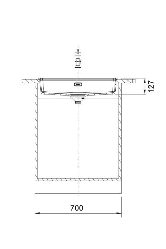 Franke Maris MRG 610-60 Care Fragranite Stone szary płytki zlew dla osób niepełnosprawnych 635 x 559 mm Montaż z otworem na kran 114.0729.486