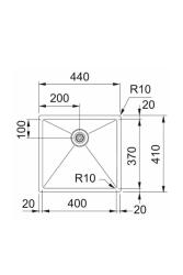 Franke Bolero Plus New R10 B2X 210-40-37 RVS Zlewozmywak płaski, podbudowa i nadbudowa 40x37 cm 127.0730.522