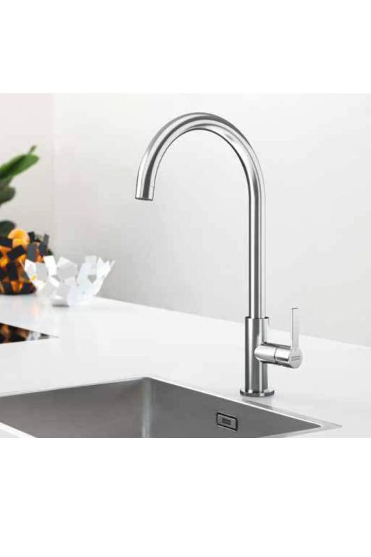 Franke Maris Slim J Kran kuchenny z obrotową, okrągłą wylewką Czarny 115.0728.386