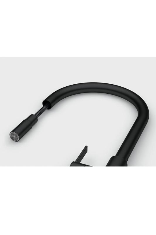 Franke Maris Slim J Kran kuchenny Czarny z Wyciąganą Wylewką 115.0728.389