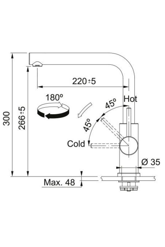 Franke Smart Glenda Kran Kuchenny Obrotowy Wylewka Nierdzewna 115.0706.985