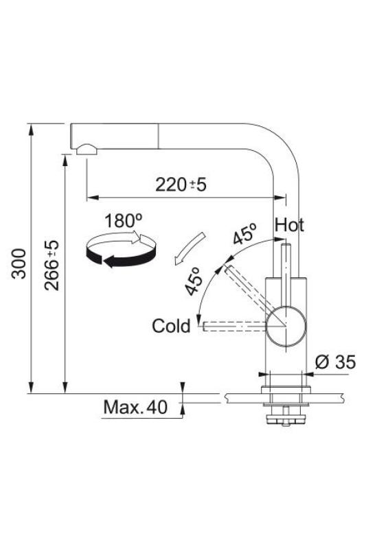 Franke Smart Glenda Kran kuchenny ze stali nierdzewnej z wysuwaną wylewką 115.0706.986