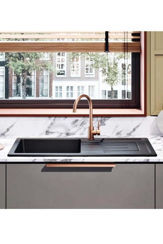 Ausmann Ceramic Sylva Ceramiczny Czarny Zlew z Obszarem Ociekania 1000 x 500 mm 1208971125