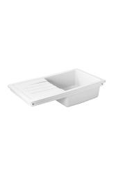 Ausmann Ceramic Sylva Ceramiczny Biały Zlew z Obszarem Odpływowym 857 x 500 mm 1208971128