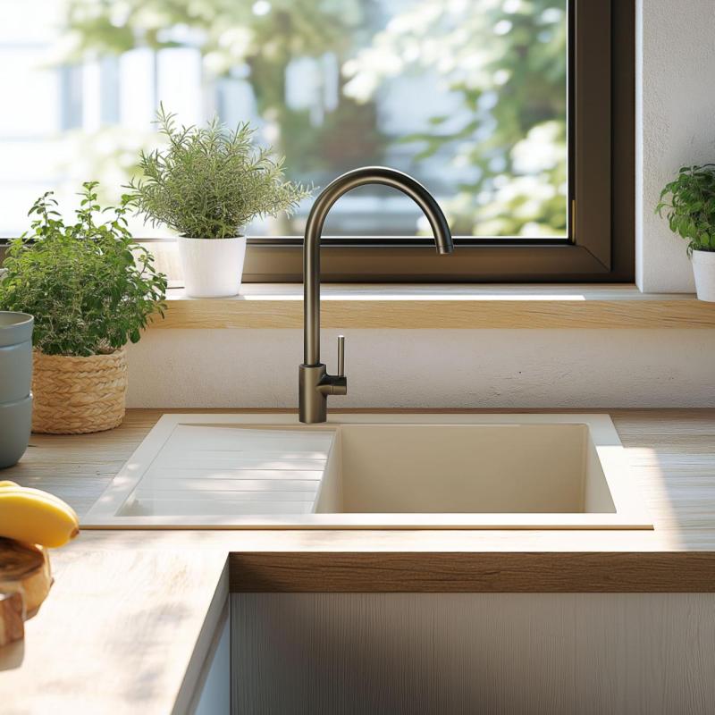 Ausmann Ceramic Sylva Ceramiczny Biały Zlew z Obszarem Odpływowym 857 x 500 mm 1208971128