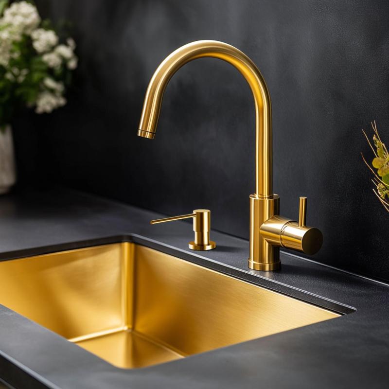 Ausmann Lirio Złoty Dozownik na Mydło do Montażu od Góry Możliwość Napełniania 1208971199