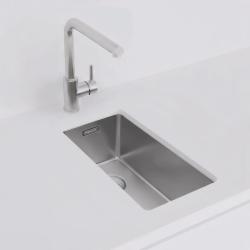 Pure.Sink Exclusivo mały zlewozmywak ze stali nierdzewnej 18x40 cm, promień 10mm, montaż podblatowy, równoległy i nadblatowy PEX1840-02