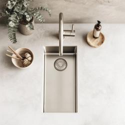 Pure.Sink Exclusivo mały zlewozmywak ze stali nierdzewnej 18x40 cm, promień 10mm, montaż podblatowy, równoległy i nadblatowy PEX1840-02