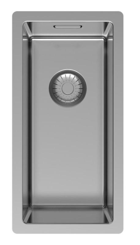 Pure.Sink Exclusivo mały zlewozmywak ze stali nierdzewnej 18x40 cm, promień 10mm, montaż podblatowy, równoległy i nadblatowy PEX1840-02