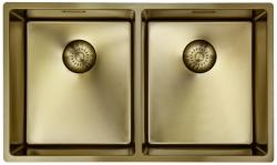 Pure.Sink Prestige Podwójny Złoty zlew 70x40 cm promień 10mm, montaż podblatowy, równoległy i nadblatowy PPG343440-60