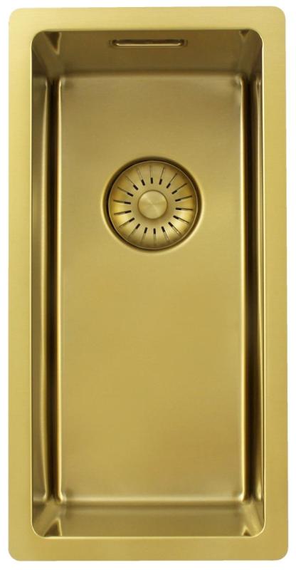 Pure.Sink Exclusivo mała złota zlewozmywak 18x40 cm promień 10mm podbudowa, montaż płaski i nadbudowa PEX1840-60