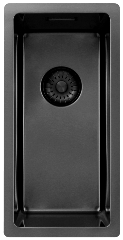 Pure.Sink Exclusivo Gun metal mały zlew 18x40 cm promień 10mm podbudowa, montaż płaski i nadbudowa PEX1840-61