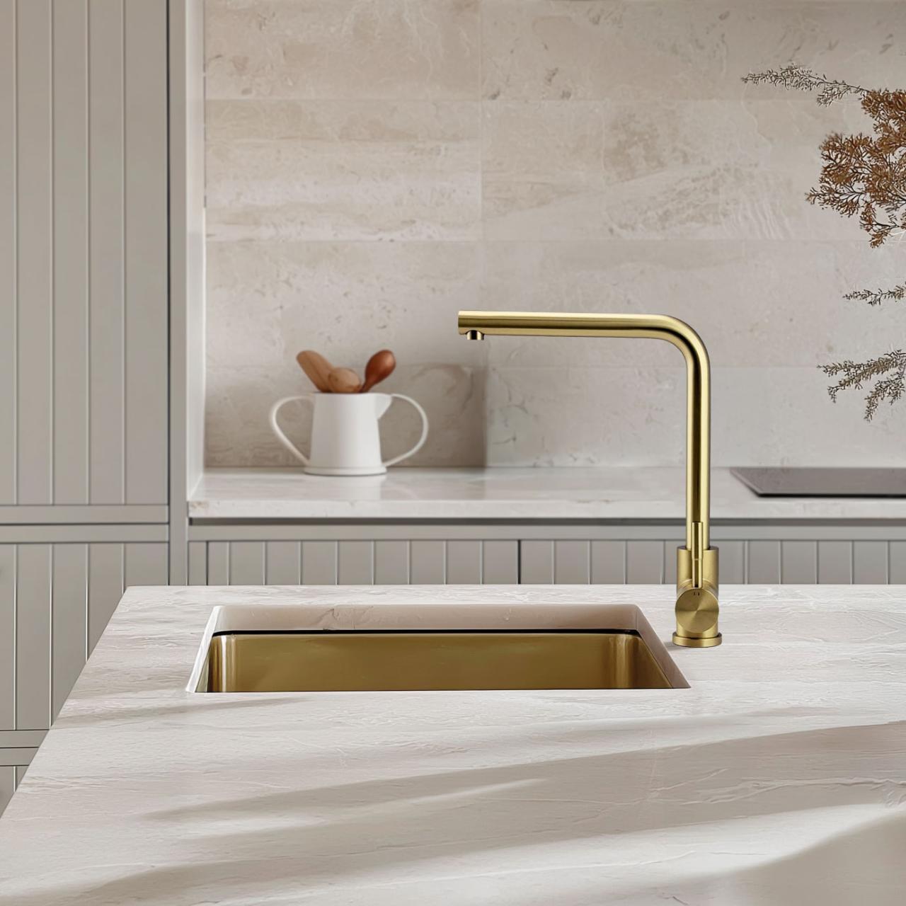 Pure.Sink Exclusivo Złoty zlew 34x40 cm 10mm promień montaż podtynkowy, montaż równoległy i montaż nawierzchniowy PEX3440-60