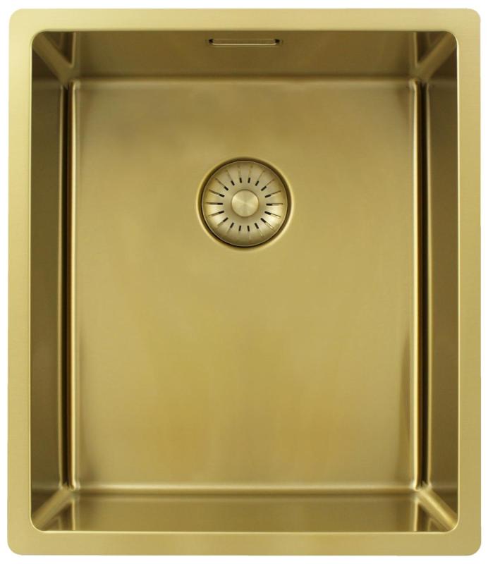 Pure.Sink Exclusivo Złoty zlew 34x40 cm 10mm promień montaż podtynkowy, montaż równoległy i montaż nawierzchniowy PEX3440-60