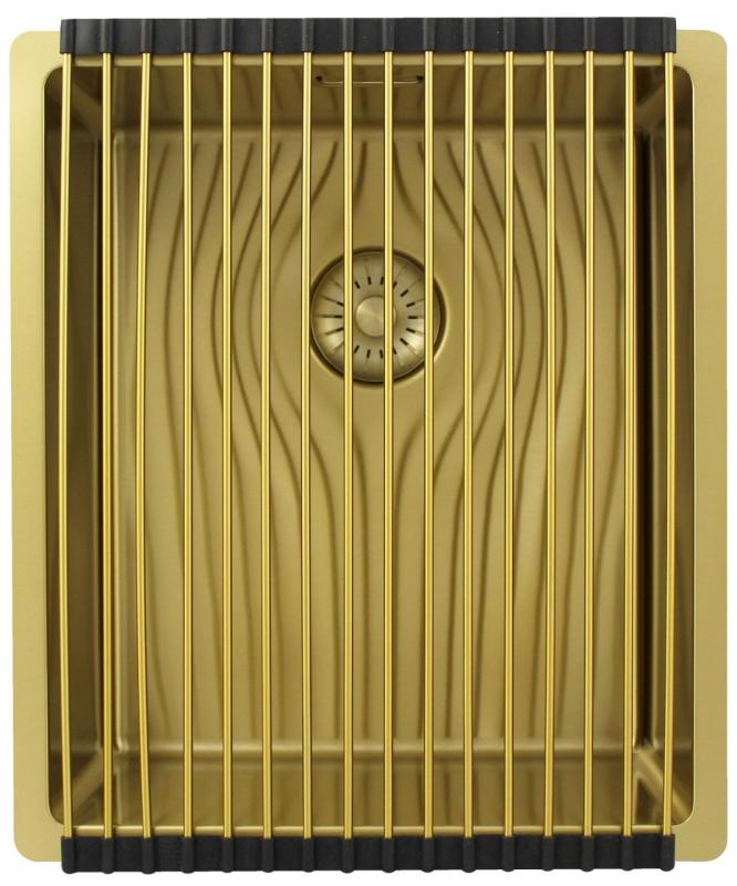 Pure.Sink Exclusivo Złoty zlew 34x40 cm 10mm promień montaż podtynkowy, montaż równoległy i montaż nawierzchniowy PEX3440-60