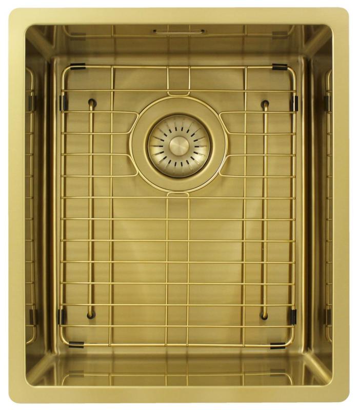 Pure.Sink Exclusivo Złoty zlew 34x40 cm 10mm promień montaż podtynkowy, montaż równoległy i montaż nawierzchniowy PEX3440-60