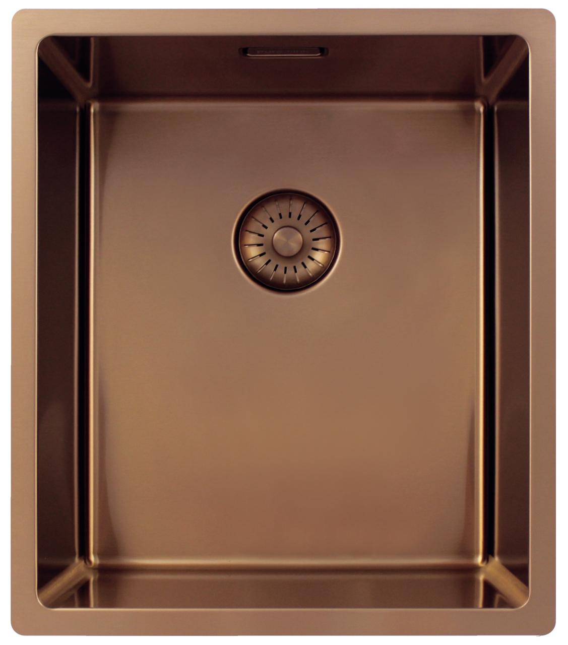 Pure.Sink Exclusivo Miedziany zlewozmywak 34x40 cm promień 10mm, montaż podblatowy, równoległy i nadblatowy PEX3440-62