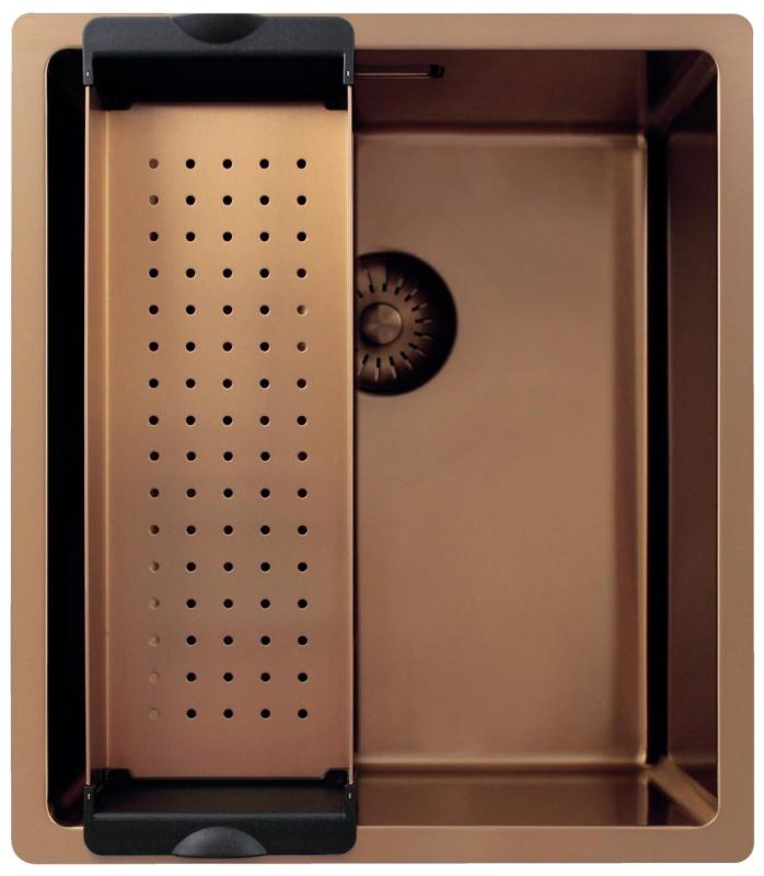 Pure.Sink Exclusivo Miedziany zlewozmywak 34x40 cm promień 10mm, montaż podblatowy, równoległy i nadblatowy PEX3440-62