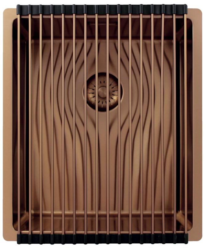 Pure.Sink Exclusivo Miedziany zlewozmywak 34x40 cm promień 10mm, montaż podblatowy, równoległy i nadblatowy PEX3440-62