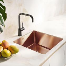 Pure.Sink Exclusivo Miedziany zlew 40x40 cm promień 10mm, montaż podblatowy, równoległy i nadblatowy PEX4040-62