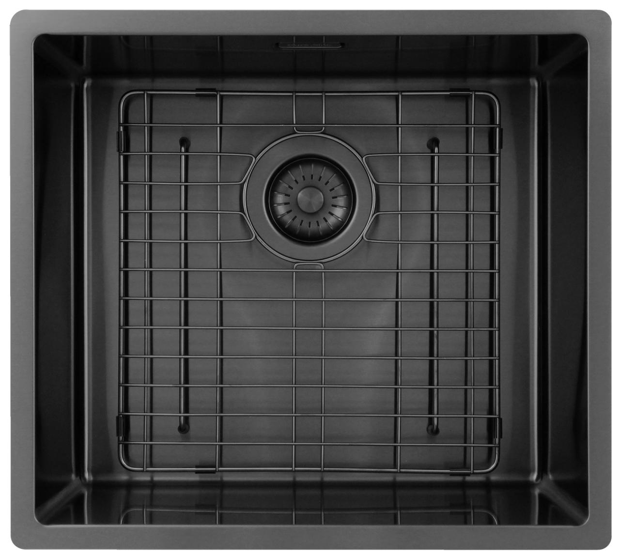 Pure.Sink Exclusivo Gun metal zlew 45x40 cm promień 10mm montaż podblatowy, montaż równy i montaż na wierzchu PEX4540-61
