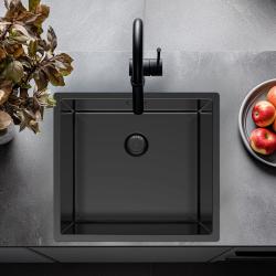 Pure.Sink Exclusivo Gun metal zlew 45x40 cm promień 10mm montaż podblatowy, montaż równy i montaż na wierzchu PEX4540-61