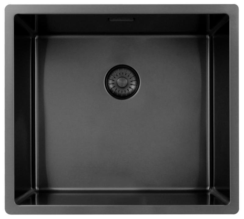 Pure.Sink Exclusivo Gun metal zlew 45x40 cm promień 10mm montaż podblatowy, montaż równy i montaż na wierzchu PEX4540-61