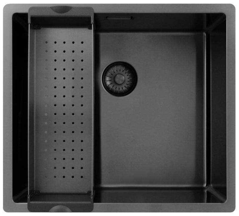 Pure.Sink Exclusivo Gun metal zlew 45x40 cm promień 10mm montaż podblatowy, montaż równy i montaż na wierzchu PEX4540-61
