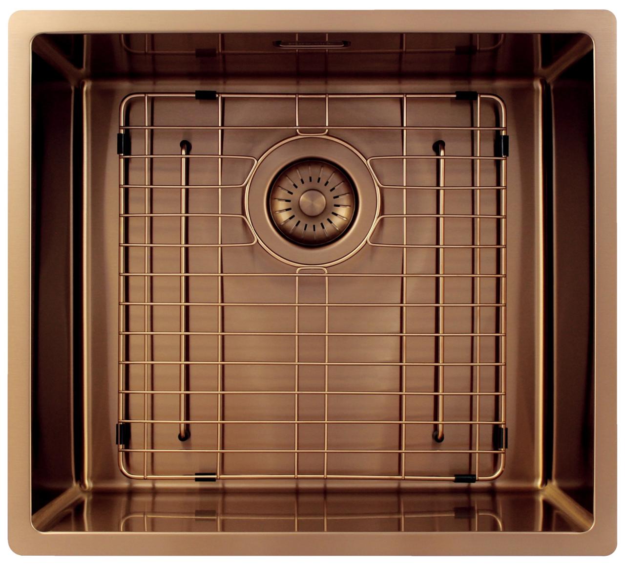 Pure.Sink Exclusivo Miedziany zlew 45x40 cm promień 10mm montaż podblatowy, równoległy i nadblatowy PEX4540-62