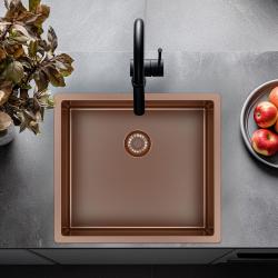 Pure.Sink Exclusivo Miedziany zlew 45x40 cm promień 10mm montaż podblatowy, równoległy i nadblatowy PEX4540-62