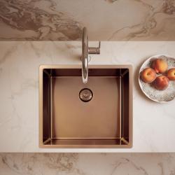 Pure.Sink Exclusivo Miedziany zlew 45x40 cm promień 10mm montaż podblatowy, równoległy i nadblatowy PEX4540-62
