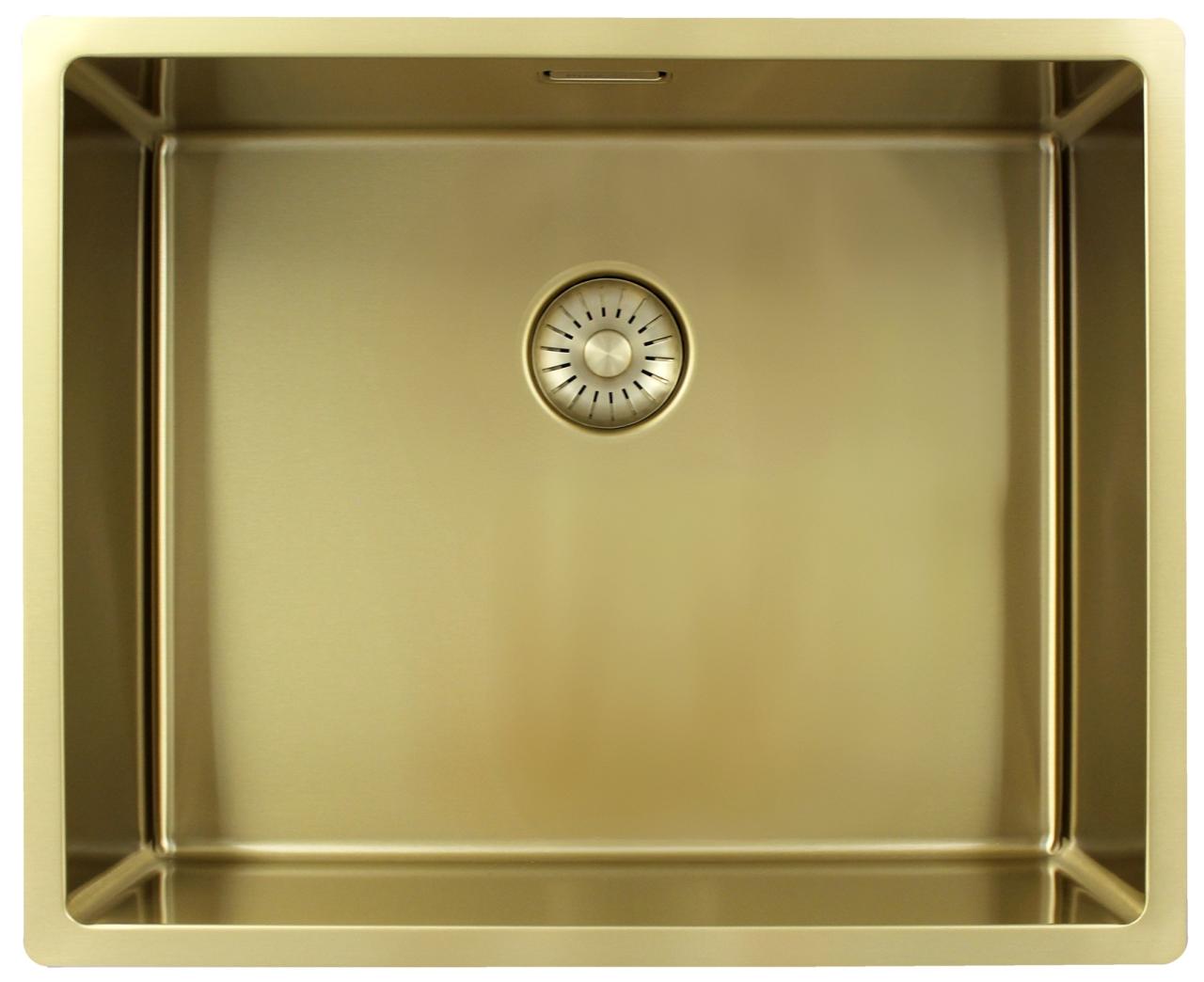 Pure.Sink Exclusivo Złoty zlew 50x40 cm promień 10mm podbudowa, montaż równoległy i nadbudowa PEX5040-60