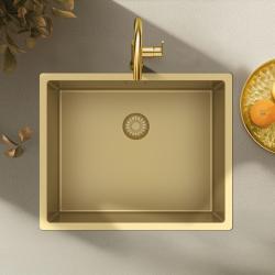 Pure.Sink Exclusivo Złoty zlew 50x40 cm promień 10mm podbudowa, montaż równoległy i nadbudowa PEX5040-60