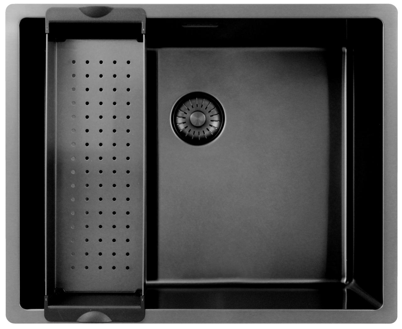 Pure.Sink Exclusivo Gun metal zlew 50x40 cm, promień 10mm, montaż podblatowy, równoległy i nadblatowy PEX5040-61