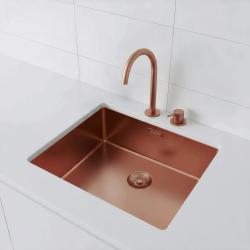 Pure.Sink Exclusivo Miedziany zlew 50x40 cm promień 10mm do montażu podszafkowego, płaskiego i nadbudowy PEX5040-62