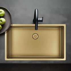 Pure.Sink Exclusivo duży złoty zlew 70x40 cm promień 10mm podbudowa, równoległa instalacja i nadbudowa PEX7040-60