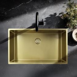 Pure.Sink Exclusivo duży złoty zlew 70x40 cm promień 10mm podbudowa, równoległa instalacja i nadbudowa PEX7040-60