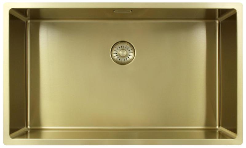 Pure.Sink Exclusivo duży złoty zlew 70x40 cm promień 10mm podbudowa, równoległa instalacja i nadbudowa PEX7040-60