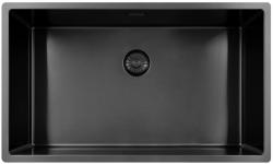 Pure.Sink Exclusivo duży zlew Gun metal 70x40 cm promień 10mm podbudowa, płaskie wbudowanie i nadbudowa PEX7040-61